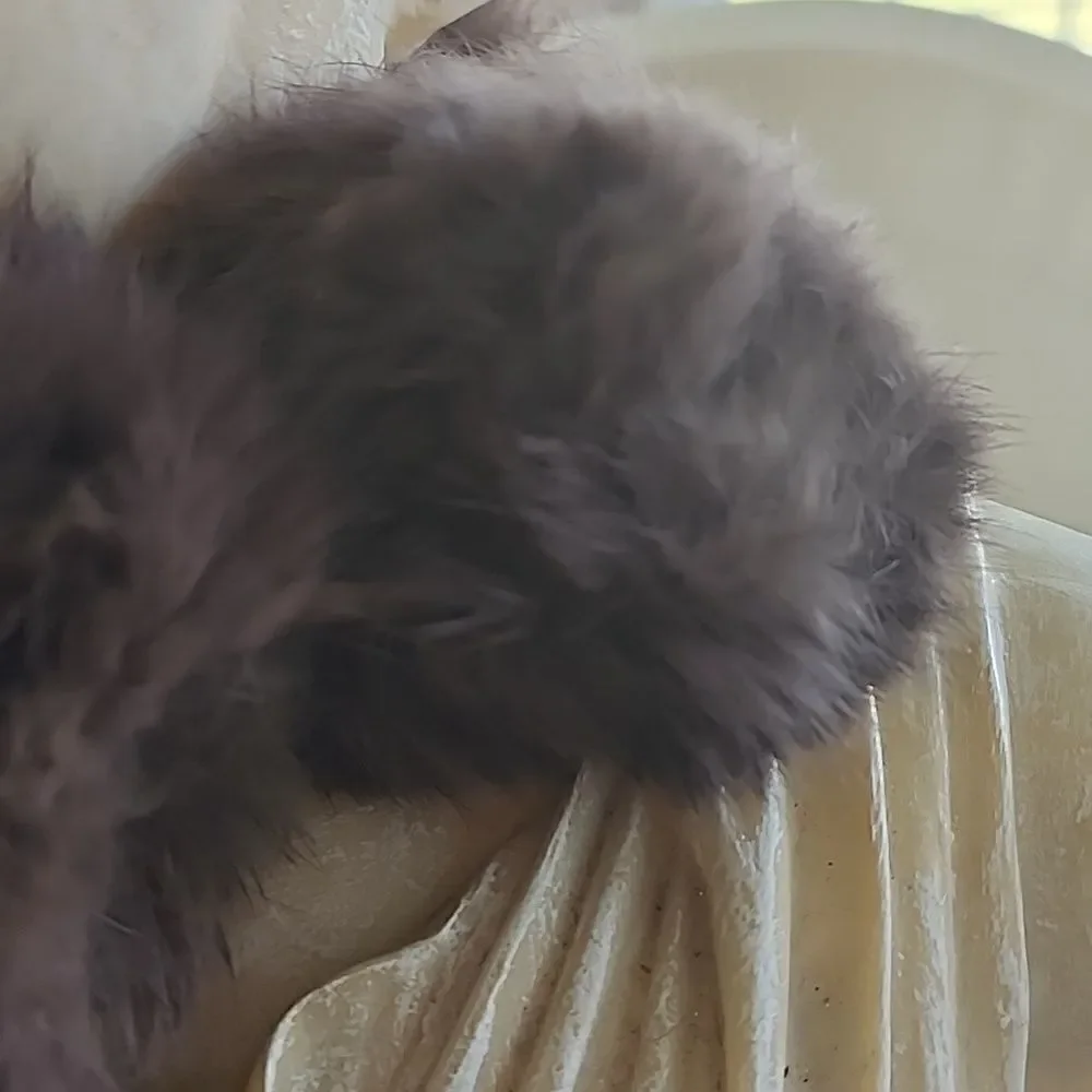 Faux Fur Puff Stoll Chocolate Brown